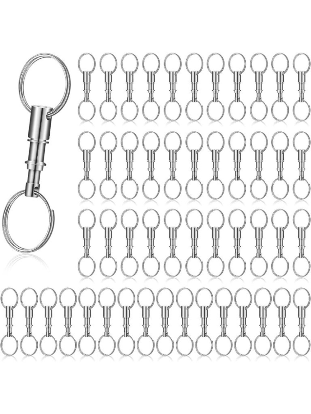 Detachable Quick Release Keychain with Spring Split Snap Lock - Key Accessory - Picture 1 of 6
